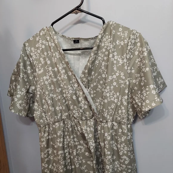 Bloom Flutter Sleeve Ditsy Floral Pocket Split Maxi Dress Size - Picture 7 of 12